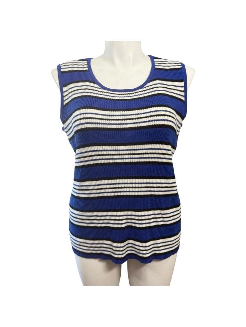 Venezia‎ Jeans Top Size 18/20 Blue Striped Sleeveless